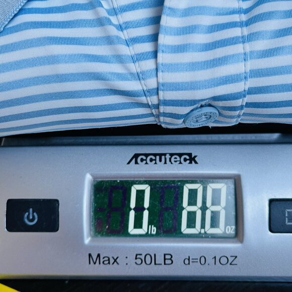 Coolibar Polo Shirt Mens Large Long Sleeve UPF 50 Golf Stripe Erodym Active Blue - Picture 11 of 11